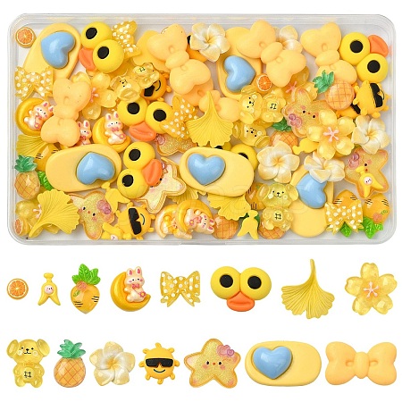 90Pcs 15 Styles Opaque & Transparent Resin Cabochons CRES-YW0002-85-1