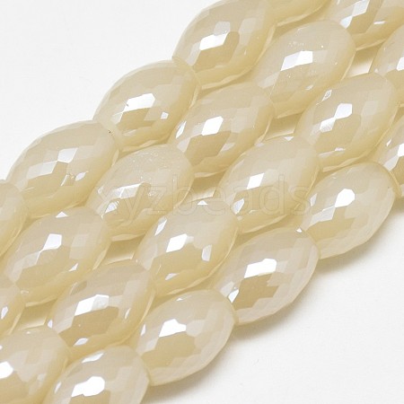 Electroplate Glass Beads Strands EGLA-Q089-B02-1