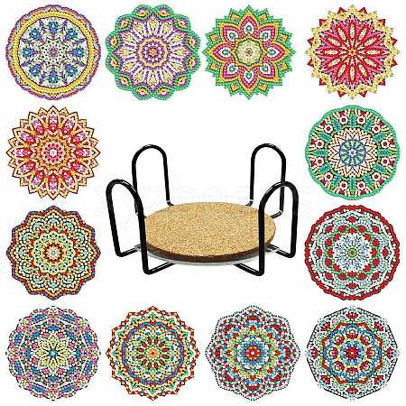 DIY Cup Mats Diamond Painting Kits DIAM-PW0004-114D-01-1