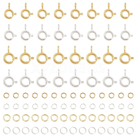 20Pcs 2 Styles Brass Spring Ring Clasps KK-YW0004-53-1