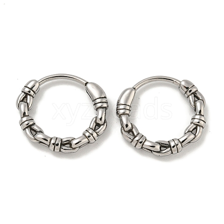 316 Surgical Stainless Steel Hoop Earrings EJEW-D096-19H-AS-1