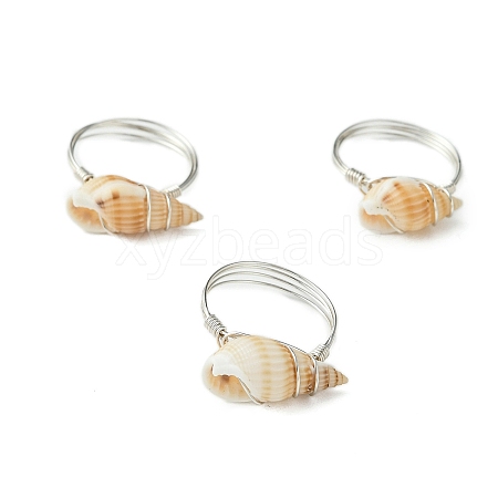 Natural Spiral Shell Finger Rings RJEW-TA00172-02-1