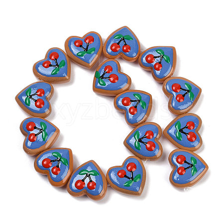 Hanmade Heart Lampwork Beads Strands LAMP-P069-04A-04-1