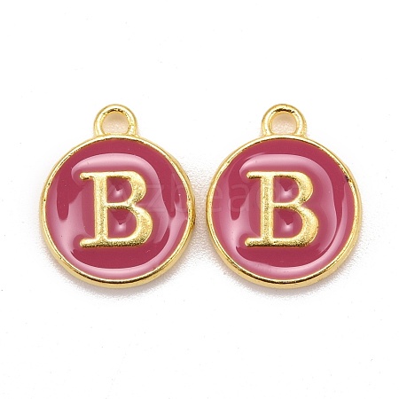 Golden Plated Alloy Enamel Charms ENAM-S118-08B-1