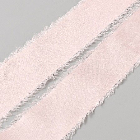 5M Polyester Satin Frayed Ribbon OCOR-WH0078-220A-1