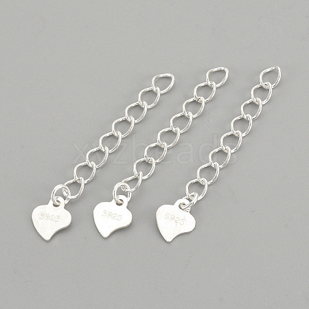 925 Sterling Silver Twisted Extender Chains STER-S002-32-1