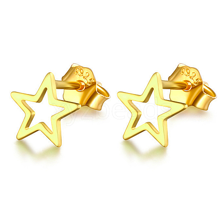 Classic 925 Sterling Silver Five-pointed Star Stud Earrings YP0706-1-1