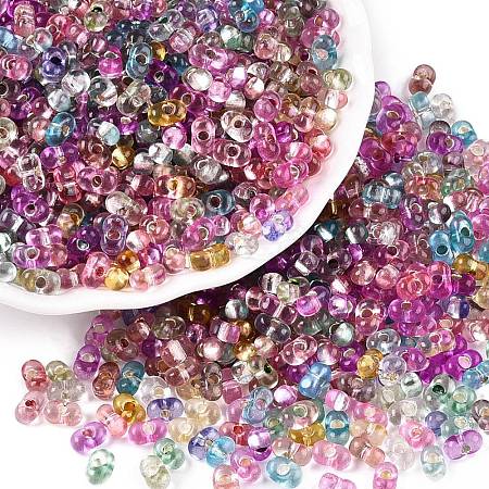 Baking Paint Transparent Glass Seed Beads SEED-N006-05-1