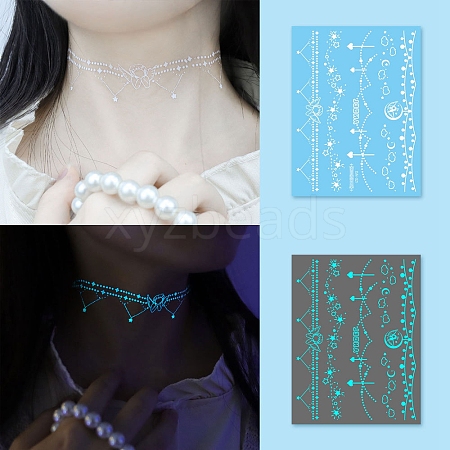 Luminous Removable Temporary Water Proof Tattoos Paper Stickers PW-WG69616-17-1