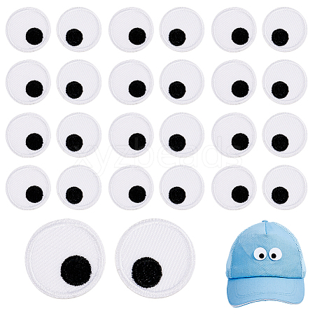 20Pcs Eyes Polyester Embroidery Iron on/Sew on Patches DIY-GA0010-06C-02-1
