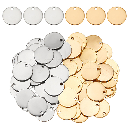   60Pcs 2 Colors Ion Plating(IP) 304 Stainless Steel Charms STAS-PH0005-64-1