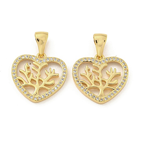 Brass Micro Pave Clear Cubic Zirconia Pendants ZIRC-P113-07D-G-1