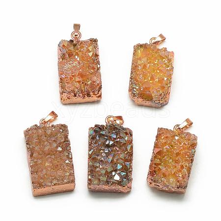 Natural Druzy Agate Pendants G-R432-08-1