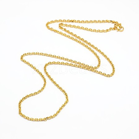 Fashionable 304 Stainless Steel Cable Chain Necklace Making X-STAS-A028-N081G-1