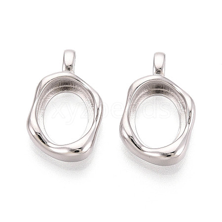 Irregular 925 Sterling Silver Blank Bezel Cup Pendant Cabochon Settings STER-T008-85P-1