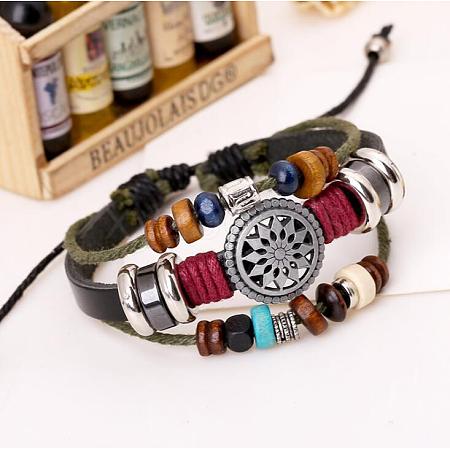 Imitation Leather Multi-strand Bracelets for Men WGBDC80-01-1