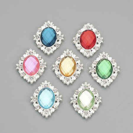 Alloy Rhinestone Flat Back Cabochons X-RB-S061-A-1