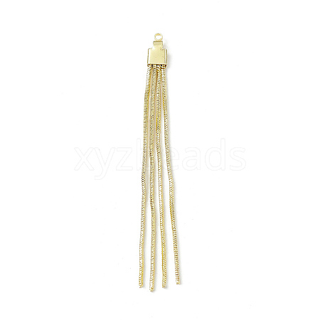 Brass Round Snake Chains Tassel Big Pendants KK-P227-07G-1