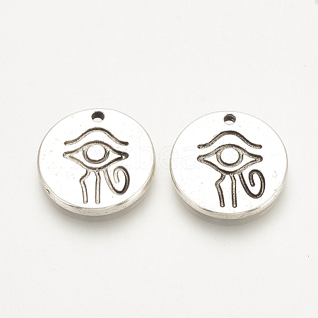 Tibetan Style Alloy Charms TIBE-Q072-15AS-RS-1