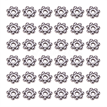 Tibetan Style Alloy Daisy Spacer Beads X-LF1022Y-NF-1