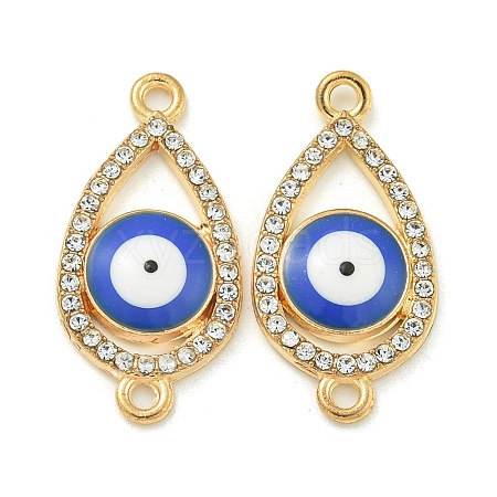 Alloy Blue Enamel Evil Eye Connector Charms ENAM-S003-03F-1