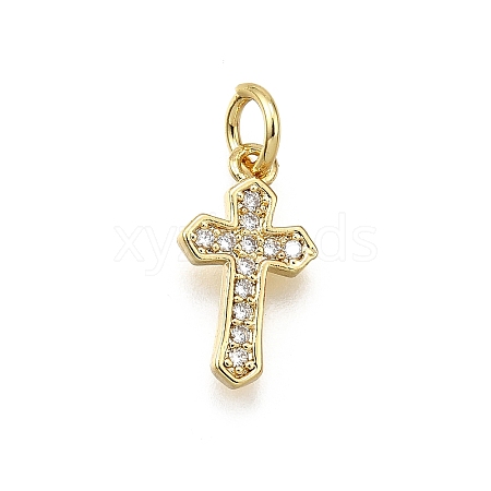 Brass Micro Pave Cubic Zirconia Pendants KK-Z100-39G-04-1
