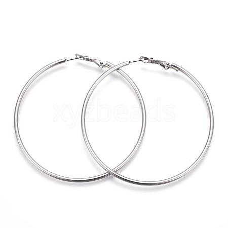 Tarnish Resistant 201 Stainless Steel Hoop Earrings EJEW-F188-24P-D-1