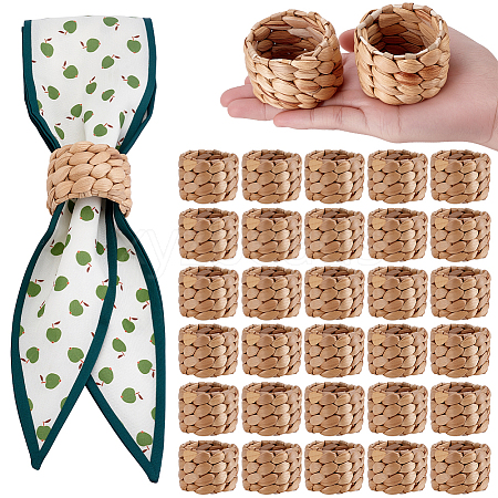 48Pcs Bamboo Knitting Napkin Rings AJEW-WA0001-64-1