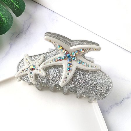 Starfish Glitter Acrylic Claw Hair Clips PW-WGECF37-02-1