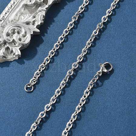 Tarnish Resistant Classic Plain 304 Stainless Steel Mens Womens Cable Chain Necklace Making STAS-P045-03P-1