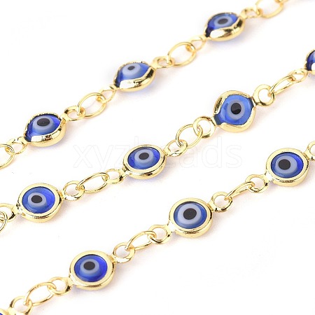 Handmade Evil Eye Lampwork Link Chains CHC-F009-01A-G07-1