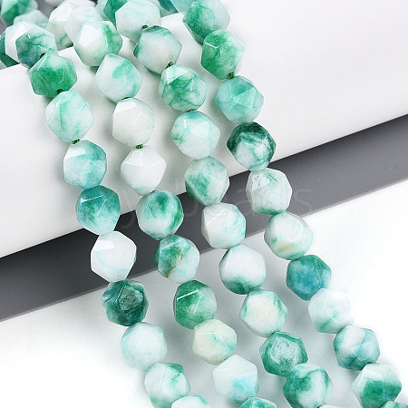 Dyed Natural White Jade Beads Strands G-T139-8mm-45A-1