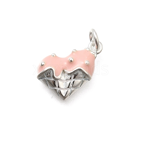 925 Sterling Silver Enamel Heart Ice Cream Charms STER-H116-03S-01-1