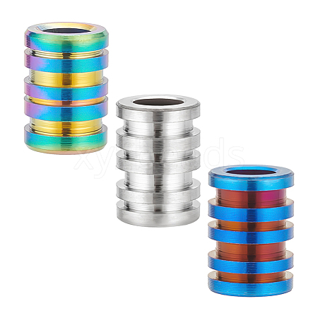 Unicraftale 3Pcs 3 Style Titanium Alloy European Beads FIND-UN0002-91-1