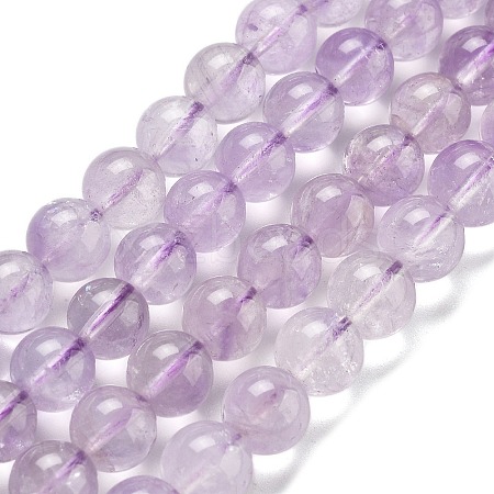 Natural Lavender Amethyst Round Bead Strands G-L411-12-8mm-1