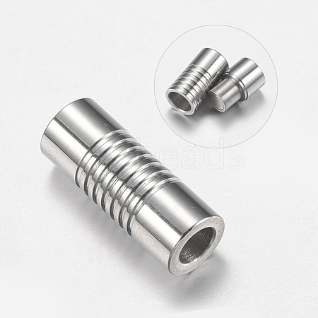 Tarnish Resistant 304 Stainless Steel Magnetic Clasps with Glue-in Ends STAS-F149-04P-B-1