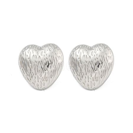 Non-Tarnish Heart 304 Stainless Steel Ear Studs EJEW-L290-029P-1