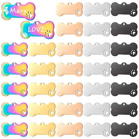 50Pcs 5 Colors Stainless Steel Pendants STAS-WA0001-01-1