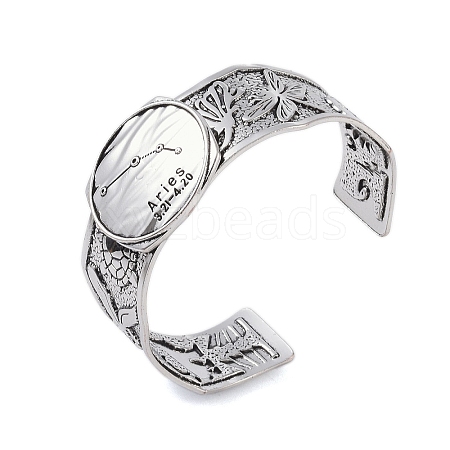 Constellation Alloy Open Cuff Bangles for Women Men LS-BJEW-C064-01AS-04-1