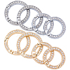 Gorgecraft 8Pcs 4 Styles Alloy Crystal Rhinestone Spring Gate Rings FIND-GF0005-59-1