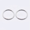 Rhodium Plated 925 Sterling Silver Round Rings STER-F036-03P-0.7x3-2