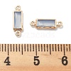 Brass Pave Glass Connector Charms KK-M102-50G-03-3