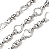 304 Stainless Steel Heart Link Chains CHS-K024-04P-1