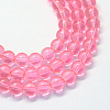 Baking Painted Transparent Glass Round Bead Strands X-DGLA-Q022-8mm-07-1