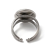 Non-Tarnish 304 Stainless Steel Cuff Ring Settings STAS-E202-02A-P-3