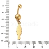 304 Stainless Steel Crystal Rhinestone Carved Barbell Dangle Belly Rings STAS-C147-18B-G-4