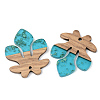 Transparent Resin & Walnut Wood Pendants RESI-S389-051A-B03-2