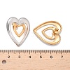 304 Stainless Steel Two Tone Heart Stud Earrings EJEW-C142-14PG-5