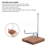 4Pcs Iron with Square Wood Base Crystal Ball Display Rack for Gemstone Agate Mineral Display ODIS-FH0001-20-3