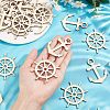 SUPERFINDINGS 60Pcs 2 Style Laser Cut Natural Wooden Big Pendants WOOD-FH0001-66-2